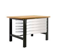 Simon Rack Banco de Trabajo Taller, Capacidad Carga 600 kg, 865x1200x750 mm, Mesa de Trabajo, 5 Cajones, Antracita/Madera Mdf - BT6
