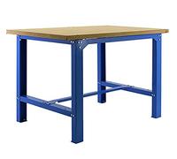Simon Rack Banco de Trabajo Taller, Capacidad Carga 600 kg, 865x1200x750 mm, Mesa de Trabajo, Azul/Madera Mdf - BT6