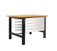 Simon Rack Banco de Trabajo Taller, Capacidad Carga 600 kg, 865x1500x750 mm, Mesa de Trabajo, 5 Cajones, Antracita/Madera Mdf - BT6