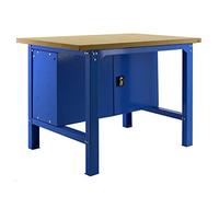 Simon Rack Banco de Trabajo Taller, Capacidad Carga 600 kg, 865x1500x750 mm, Mesa de Trabajo, Guarda Herramientas, Azul/Madera Mdf - BT6