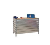 Simon Rack Banco de Trabajo Taller con 6 cajones 910x610 mm - BT5 | Tablero madera 16 mm, Capacidad Carga 600 kg, Gris , Pintura anticorrosión, Montaje sistema clic