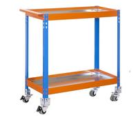 Simon Rack Carro Herramentas Taller, Banco Trabajo, Capacidad Carga 75 kg, 1030x900x400 mm, Azul/Naranja/Galva - Wagon