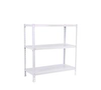 Simon Rack Estanterias Almacenaje, 90x100x50 cm, (Al x An x Lr), Estanteria Metalica, 3 Baldas, 70 kg de Punto Flexión, Acero Galvanizado, Blanco - Ecoclick
