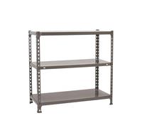 Simon Rack Estanterias Almacenaje, 90x80x30 cm, (Al x An x Lr), Estanteria Metalica, 3 Baldas, 70 kg de Punto Flexión, Acero Galvanizado, Gris - Ecoclick