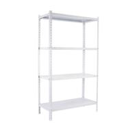 Simon Rack Estanterias Almacenaje, 150x90x30 cm, (Al x An x Lr), Estanteria Metalica, 3 Baldas, 70 kg de Punto Flexión, Acero Galvanizado, Blanco - Ecoclick