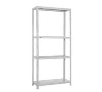 Simon Rack Estanterias Almacenaje, 160x80x30 cm, (Al x An x LR), Estanteria Metalica, 4 Baldas, 70 kg de Punto Flexión, Acero Galvanizado, Blanco - Ecoclick