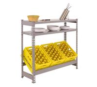 Simon Rack Estantería Cajas de Bebidas, 2 Cajas, 1000x1000x300 mm, 3 Alturas, 100 kg de Punto Flexión, Estantería para Bebidas, Gris - Simonbottle