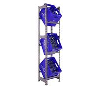 Simon Rack Estantería Cajas de Bebidas, 3 Cajas, 1800x400x300 mm, 3 Alturas, 100 kg de Punto Flexión, Estantería para Bebidas, Gris - Simonbottle