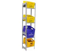 Simon Rack Estantería Cajas de Bebidas, 4 Cajas, 2000x400x300 mm, 4 Alturas, 100 kg de Punto Flexión, Estantería para Bebidas, Galvanizado - Simonbottle