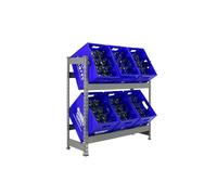 Simon Rack Estantería Cajas de Bebidas, 6 Cajas, 1000x1000x300 mm, 2 Alturas, 100 kg de Punto Flexión, Estantería para Bebidas, Gris - Simonbottle