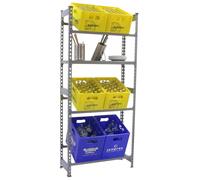 Simon Rack Estantería Cajas de Bebidas, 6 Cajas, 1000x800x300 mm, 4 Alturas, 100 kg de Punto Flexión, Estantería para Bebidas, Gris - Simonbottle