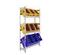 Simon Rack Estantería Cajas de Bebidas, 9 Cajas, 1800x1000x300 mm, 3 Alturas, 100 kg de Punto Flexión, Estantería para Bebidas, Galvanizado - Simonbottle