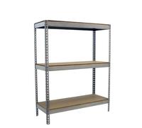 Simon Rack Estanteria Industrial, 1500x1200x450 mm, 400 kg de Punto Flexión, 3 Estantes Madera, Estanterias Almacenaje, Estanterias Metalicas, Galvanizado/Madera - SimonTaller