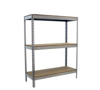 Simon Rack Estanteria Industrial, 1500x1200x600 mm, 400 kg de Punto Flexión, 3 Estantes Madera, Estanterias Almacenaje, Estanterias Metalicas, Galvanizado/Madera - SimonTaller