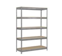 Simon Rack Estanteria Industrial, 2000x1000x600 mm, 300 kg de Punto Flexión, 5 Estantes Madera, Estanterias Almacenaje, Estanterias Metalicas, Galvanizado/Madera - SimonTaller