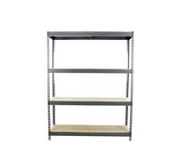 Simon Rack Estanteria Industrial, 2000x1500x450 mm, 400 kg de Punto Flexión, 4 Estantes Madera, Estanterias Almacenaje, Estanterias Metalicas, Gris/Madera - SimonTaller