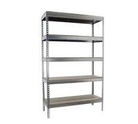Simon Rack Estanteria Industrial, 2000x1500x450 mm, 400 kg de Punto Flexión, 5 Estantes Madera, Estanterias Almacenaje, Estanterias Metalicas, Galvanizado/Madera - SimonTaller