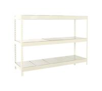 Simon Rack Estantería Industrial, 2000x1500x450 mm, 600 kg de Punto Flexión, 3 Estantes Metálicos, Estantería Garaje, Blanco/Galva - Simonforte