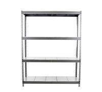 Simon Rack Estantería Industrial 2000x1500x450 mm - Ecoforte | 4 Estantes Metálicos, 400 kg de Punto Flexión, Pintura anticorrosión, Gris/Galva, Montaje sistema clic