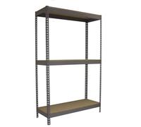 Simon Rack Estanteria Industrial, 2000x1800x450 mm, 400 kg de Punto Flexión, 3 Estantes Madera, Estanterias Almacenaje, Estanterias Metalicas, Gris/Madera - SimonTaller
