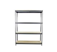 Simon Rack Estanteria Industrial, 2000x1800x600 mm, 400 kg de Punto Flexión, 4 Estantes Madera, Estanterias Almacenaje, Estanterias Metalicas, Gris/Madera - SimonTaller
