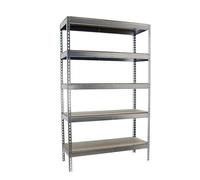 Simon Rack Estanteria Industrial, 3000x1200x600 mm, 400 kg de Punto Flexión, 5 Estantes Madera, Estanterias Almacenaje, Estanterias Metalicas, Galvanizado/Madera - SimonTaller