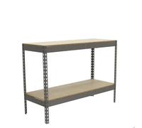 Simon Rack Estanteria Industrial, 900x1200x600 mm, 400 kg de Punto Flexión, 2 Estantes Madera, Estanterias Almacenaje, Estanterias Metalicas, Gris/Madera - SimonTaller