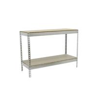 Simon Rack Estanteria Industrial, 900x1200x600 mm, 400 kg de Punto Flexión, 2 Estantes Madera, Estanterias Almacenaje, Estanterias Metalicas, Galvanizado/Madera - SimonTaller