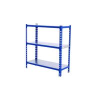 Simon Rack Estanteria Metalica, 1000x1000x500 mm, 3 Alturas, Bandeja Metal, 180 kg de Punto Flexión, Estanteria Almacenaje, Azul/Galva - Simonclick