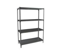 Simon Rack Estantería Metálica 1500x1000x400 mm - Simonclick | 4 Alturas, Bandeja Metal, 180 kg de Punto Flexión, Antracita, Pintura anticorrosión, Montaje sistema clic