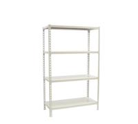 Simon Rack Estanteria Metalica, 1500x1000x500 mm, 4 Alturas, Bandeja Metal, 180 kg de Punto Flexión, Estanteria Almacenaje, Blanco - Simonclick