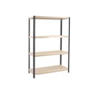 Simon Rack Estantería Metálica 1500x1000x500 mm - Comfort | 4 Alturas, Bandeja Metal, 100 kg de Punto Flexión, Antracita/Blanco, Pintura anticorrosión, Montaje con tornillo