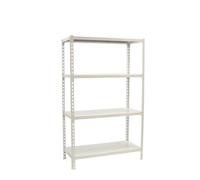 Simon Rack Estanteria Metalica, 1500x800x500 mm, 4 Alturas, Bandeja Metal, 180 kg de Punto Flexión, Estanteria Almacenaje, Blanco - Simonclick