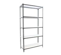 Simon Rack Estanteria Metalica, 1800x900x400 mm, 5 Alturas, Bandeja Metal, 180 kg de Punto Flexión, Estanteria Almacenaje, Antracita/Blanco - Simonclick