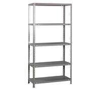 Simon Rack Estanteria Metalica 2000x1000x300 mm, 5 Baldas, 100 kg de Punto Flexión, con Tornillos, Estantería Almacenaje, Gris - Comfort