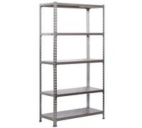 Simon Rack Estanteria Metalica, 2000x1000x400 mm, 5 Alturas, Bandeja Metal, 180 kg de Punto Flexión, Estanteria Almacenaje, Gris/Galva - Simonclick