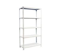 Simonrack Estantería metálica 2000×1000×500 mm 5 baldas 180 kg de punto flexión Blanco