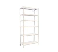 Simon Rack Estanteria Metalica, 2500x1000x400 mm, 6 Alturas, Bandeja Metal, 180 kg de Punto Flexión, Estanteria Almacenaje, Blanco - Simonclick