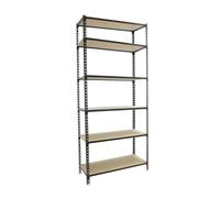 Simon Rack Estanterias Metalicas, 2500x800x400 mm, 6 Baldas de Madera, 150 kg de Punto Flexión, Estanterias Almacenaje, Antracita/Madera - Maderclick