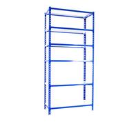Simon Rack Estanteria Metalica, 2500x800x400 mm, 6 Alturas, Bandeja Metal, 180 kg de Punto Flexión, Estanteria Almacenaje, Azul/Blanco - Simonclick