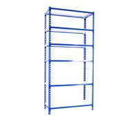 Simon Rack Estanteria Metalica, 2500x900x500 mm, 6 Alturas, Bandeja Metal, 180 kg de Punto Flexión, Estanteria Almacenaje, Azul/Blanco - Simonclick