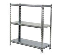 Simon Rack Estanteria Metalica, 900x1000x300 mm, 3 Alturas, Bandeja Metal, 180 kg de Punto Flexión, Estanteria Almacenaje, Galvanizado - Simonclick