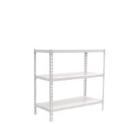 Simon Rack Estantería Metálica 900x1000x300 mm - Simonclick | 3 Alturas, Bandeja Metal, 180 kg de Punto Flexión, Blanco, Pintura anticorrosión, Montaje sistema clic