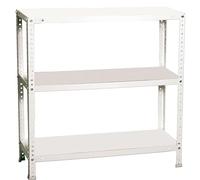 Simon Rack Estanteria Metalica 900x1000x400 mm, 3 Alturas, Bandeja Metal, 100 kg de Punto Flexión, Estanteria Almacenaje, Blanca - Comfort