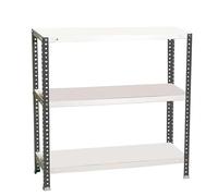 Simon Rack Estanteria Metalica 900x800x300 mm, 3 Alturas, Bandeja Metal, 100 kg de Punto Flexión, Estanteria Almacenaje, Antracita/Blanco - Comfort