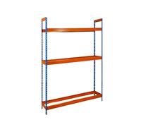 Simon Rack Estantería para Neumáticos, Soporte Neumáticos, 3 Niveles, Alta Capacidad Carga 120 kg, 2000x1200x450 mm, Estantería para 12 neumáticos, Azul/Naranja - Simonauto