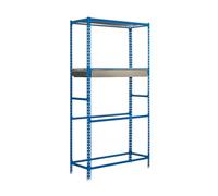 Simon Rack Estantería para Neumáticos, Soporte Neumáticos, 4 Niveles, Alta Capacidad Carga 180 kg, 2000x1200x400 mm, Estantería para 8 neumáticos, 1 Cajón, Azul/Galva - Simonauto
