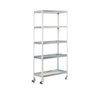 Simon Rack Estantería para Plantas con Ruedas, Huerto Vertical, 1875x900x300 mm, 75 kg de Punto Flexión, 5 Estantes, Blanco/Galva - Simon Garden