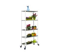 Simon Rack Estantería para Plantas con Ruedas, Huerto Vertical, 1875x900x300 mm, 75 kg de Punto Flexión, 5 Estantes, Blanco/Galva - Simon Garden