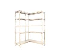 Simon Rack Estanterías Acero Inoxidable Esquina, 1600x860x400 mm, 200 kg de Punto Flexión, 5 Estantes, Estantería Industrial, Estantería Cocina Profesional, Acero Inoxidable - Simoninox